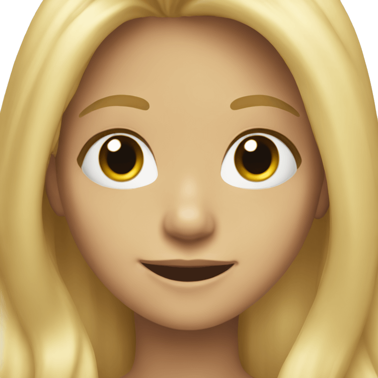 blonde longhair girl sayig hi and smiling emoji