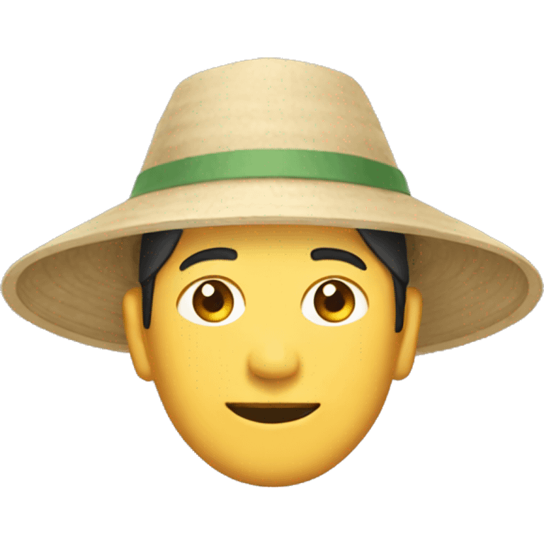 Asian man wearing Vietnamese hat emoji