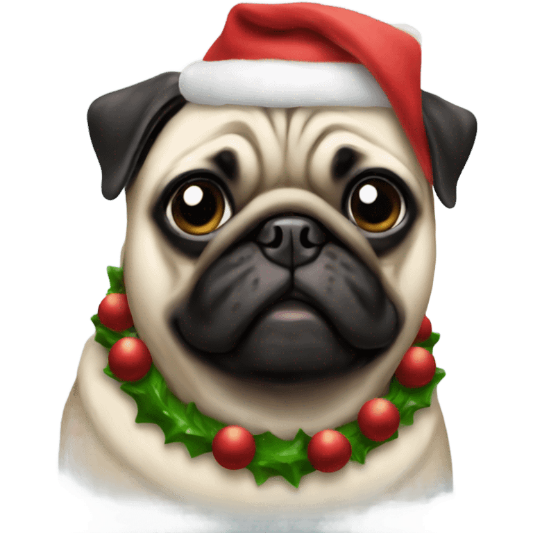 Christmas pug emoji