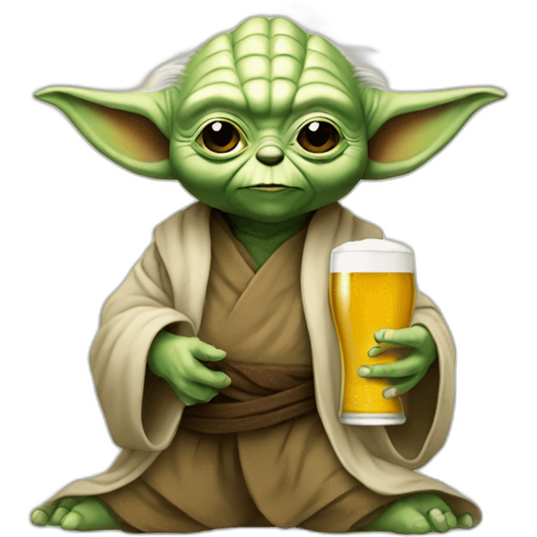 Yoda avec une bière emoji