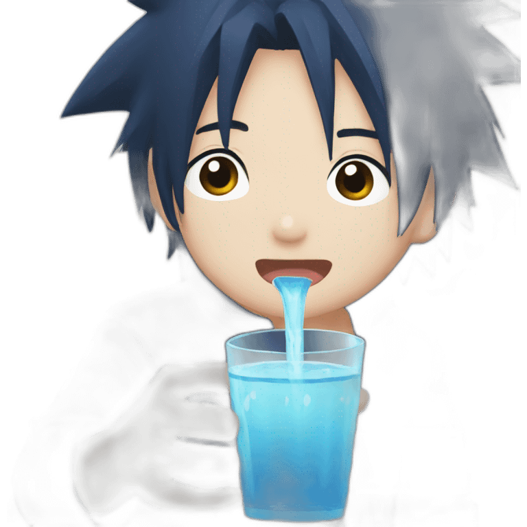 Sasuke drinking water emoji