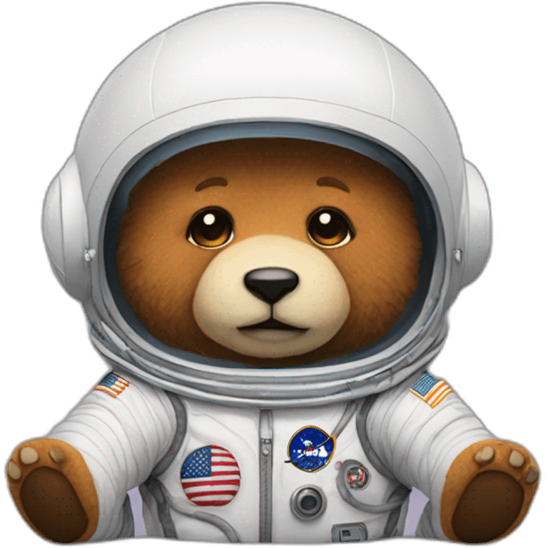 astronaut but in a plush bear position (sit) emoji