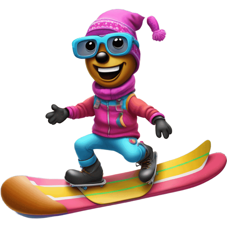 hot dog snowboarding  emoji