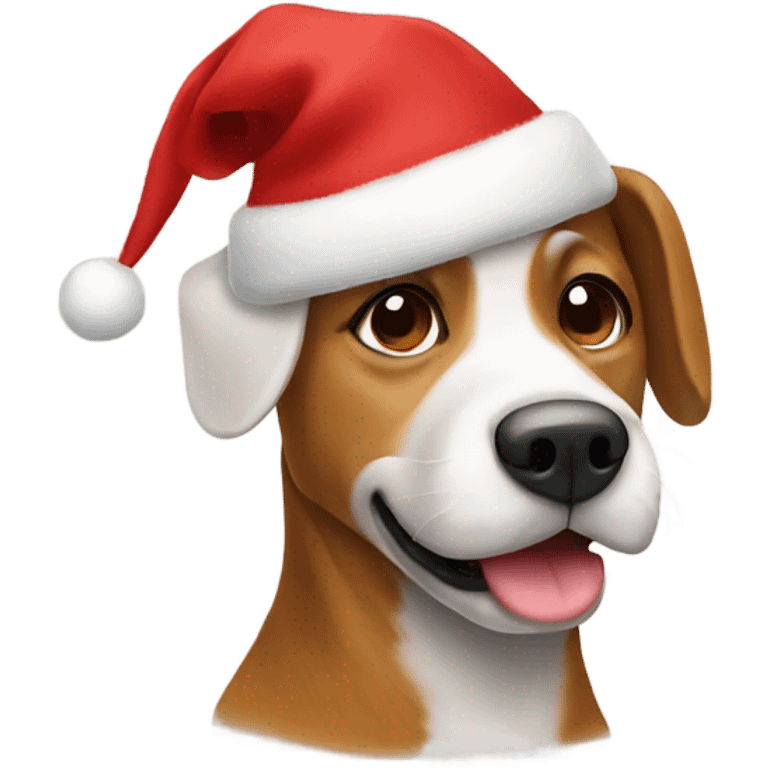 Dog with Christmas hat emoji