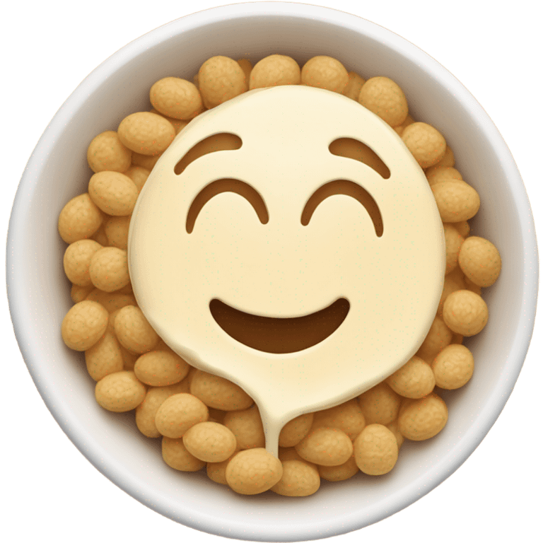 Bol con cereales y leche emoji