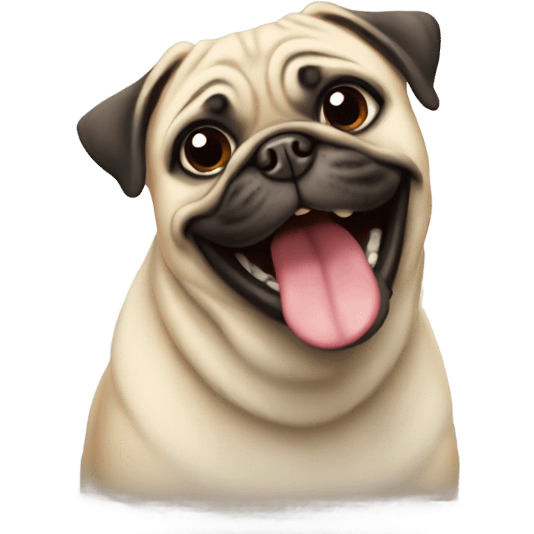 Pug smiling emoji