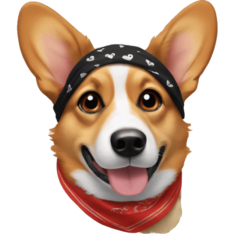 Black and tan corgi with bandana emoji