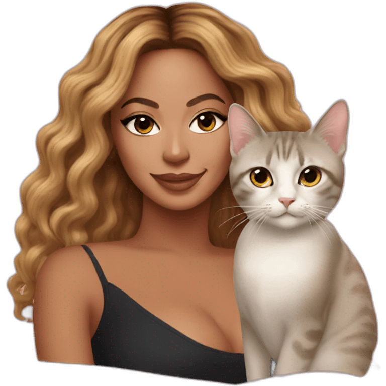 beyoncé with a cat emoji