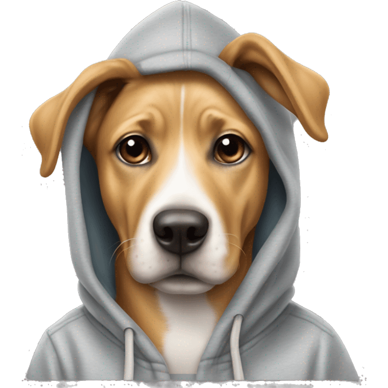 Dog wearing a hoodie ￼ emoji