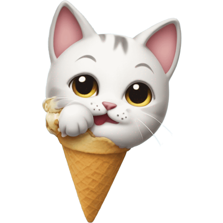 Cat eat Ice cream emoji