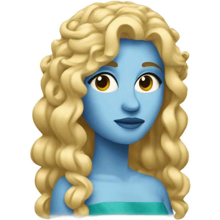 Create a blonde greek styled goddess based on aquarius emoji