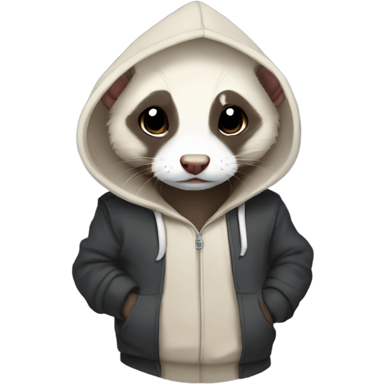 Ferret wearing a hoodie emoji