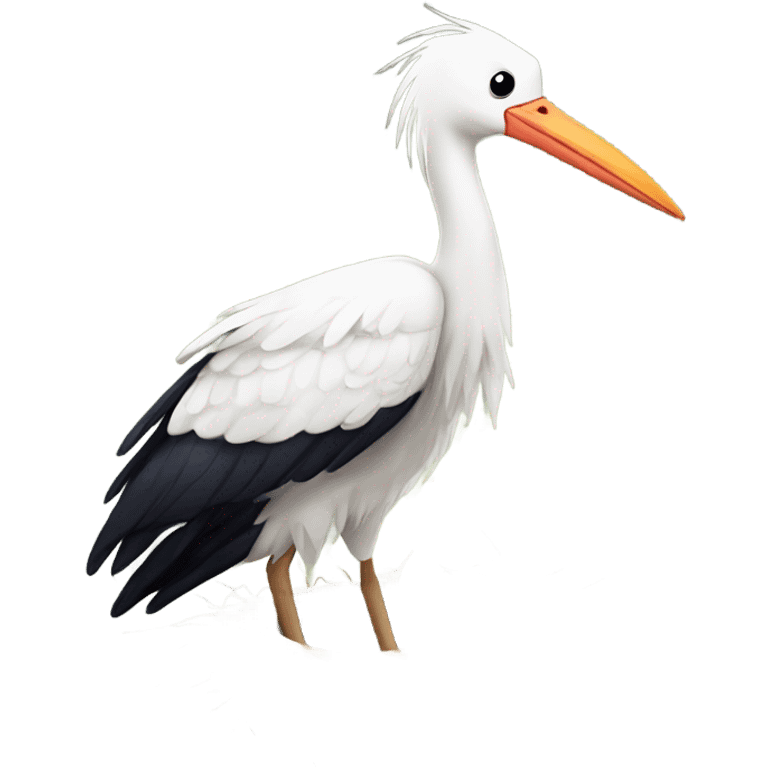 A hite stork on the nest emoji