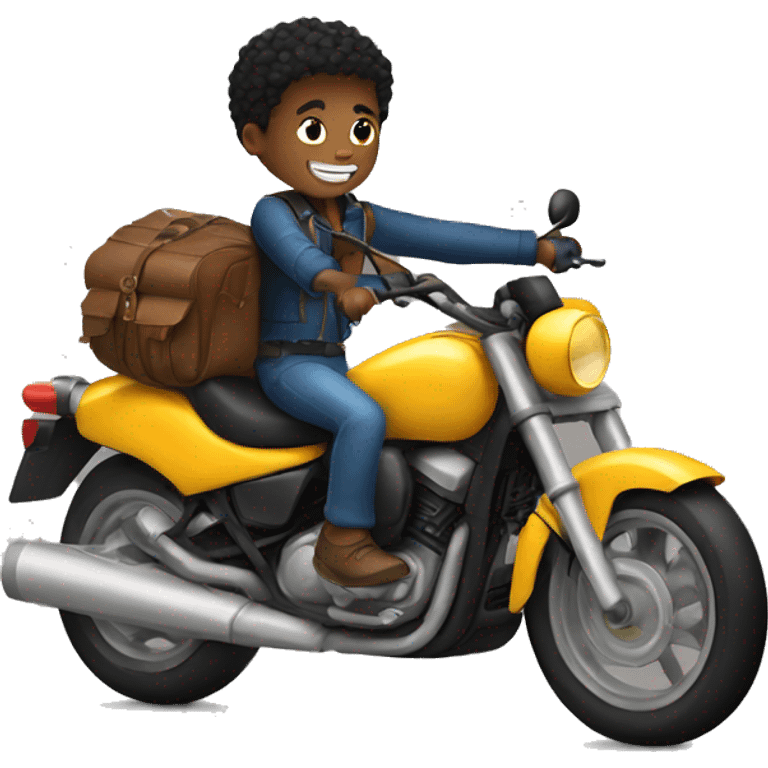 boy riding a motorcycle emoji