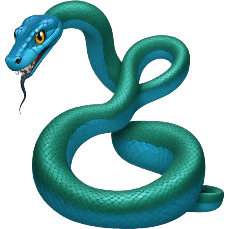 Blue viper snake emoji