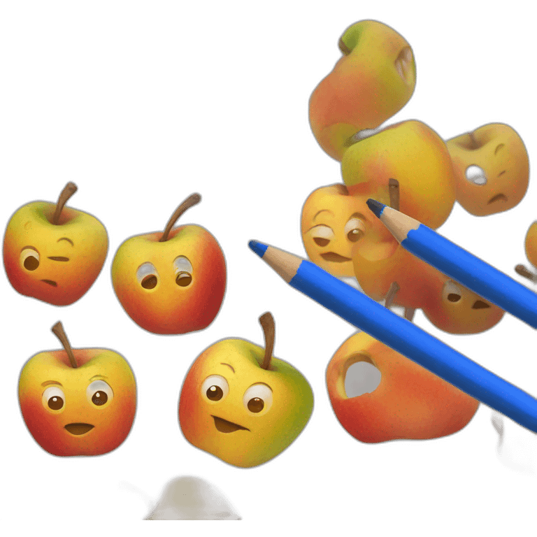 crayon dans une pomme emoji