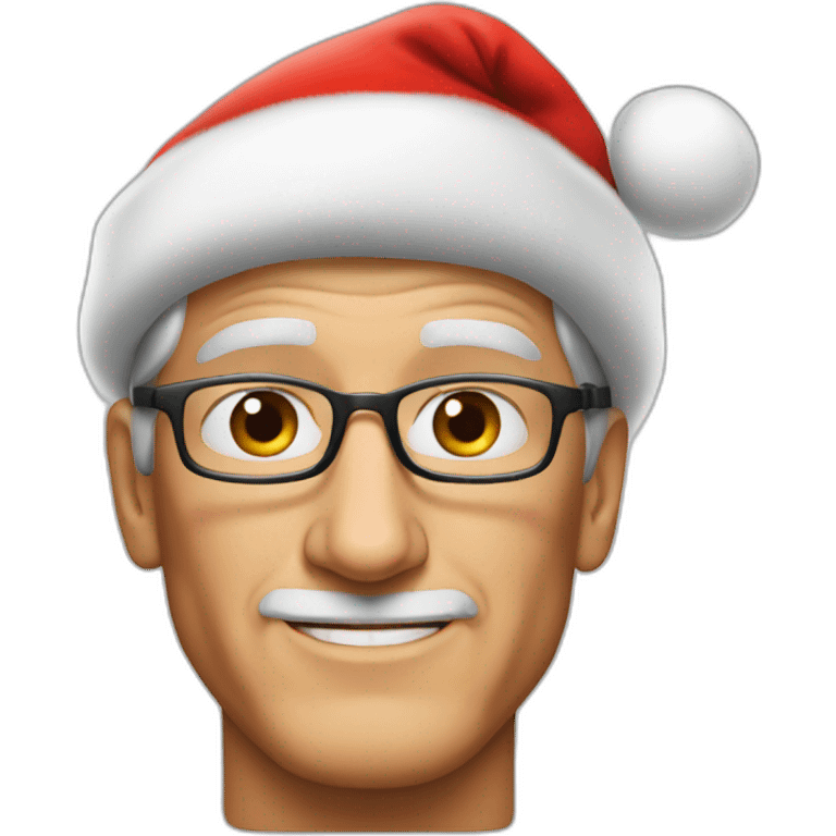 Tim Cook wearing a Santa hat emoji