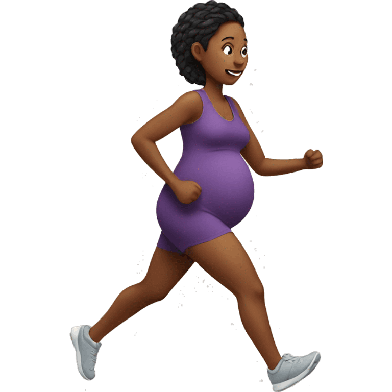 Running pregnant emoji