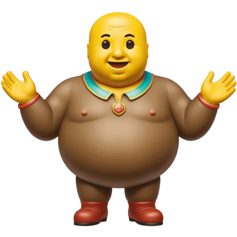 Cinematic Realistic Botero Sculpture Pop Culture Emoji, featuring an exaggerated, whimsical portrayal inspired by the famed sculptor rendered with dynamic textures and vibrant, artistic lighting. emoji