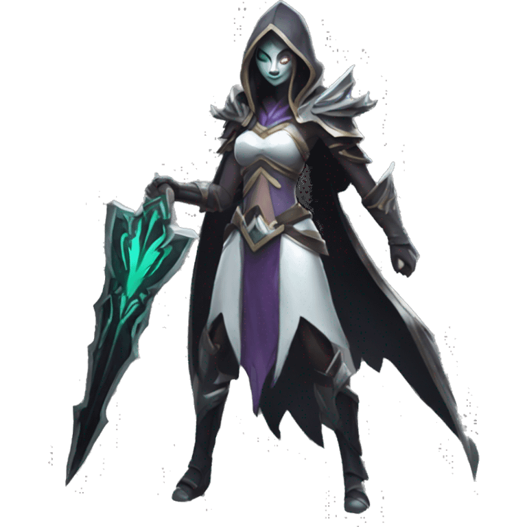 Without background, Hero Female Phantom Assasin from Dota 2, which disappears and Black King Bar appears emoji