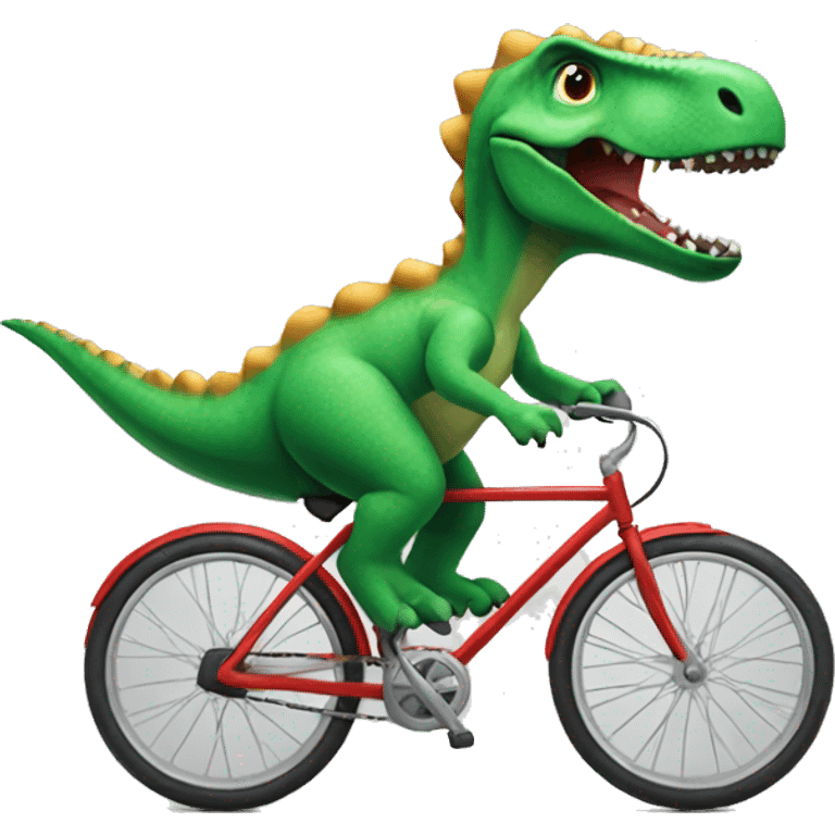 Dinosaur riding a bike  emoji