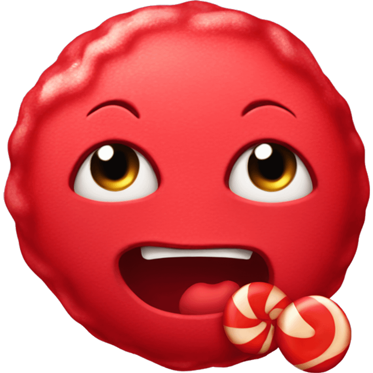 red old  candy whit face emoji