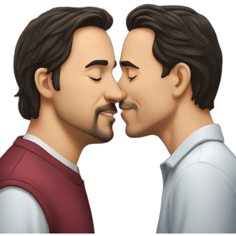 pablo iglesias and pedro sanchez kissing emoji