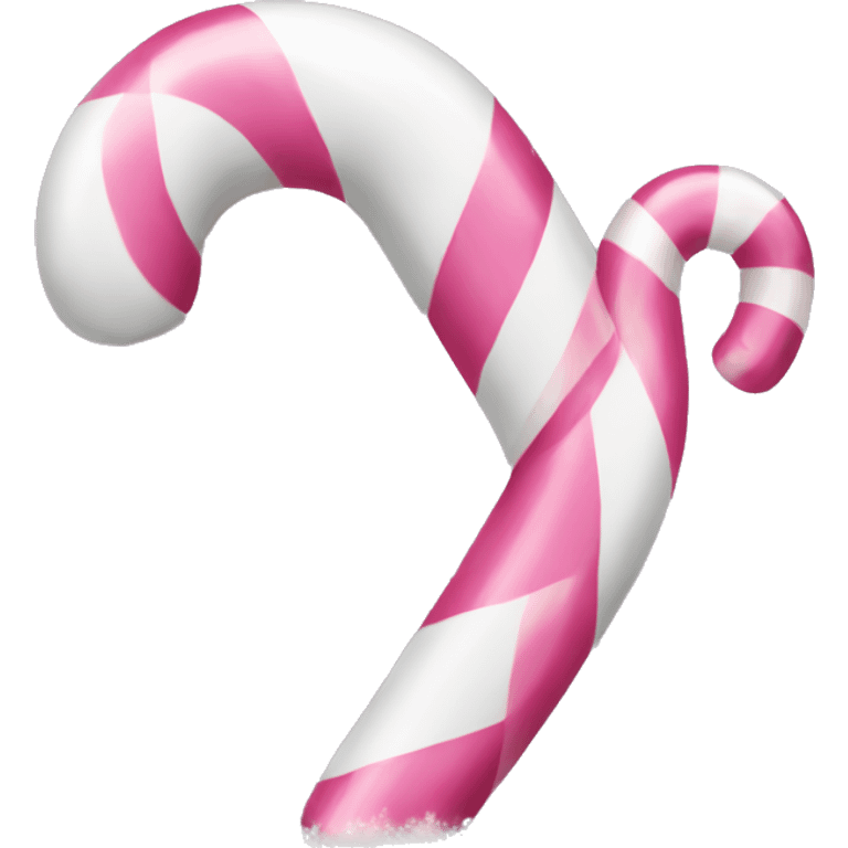 Pink white candy cane emoji