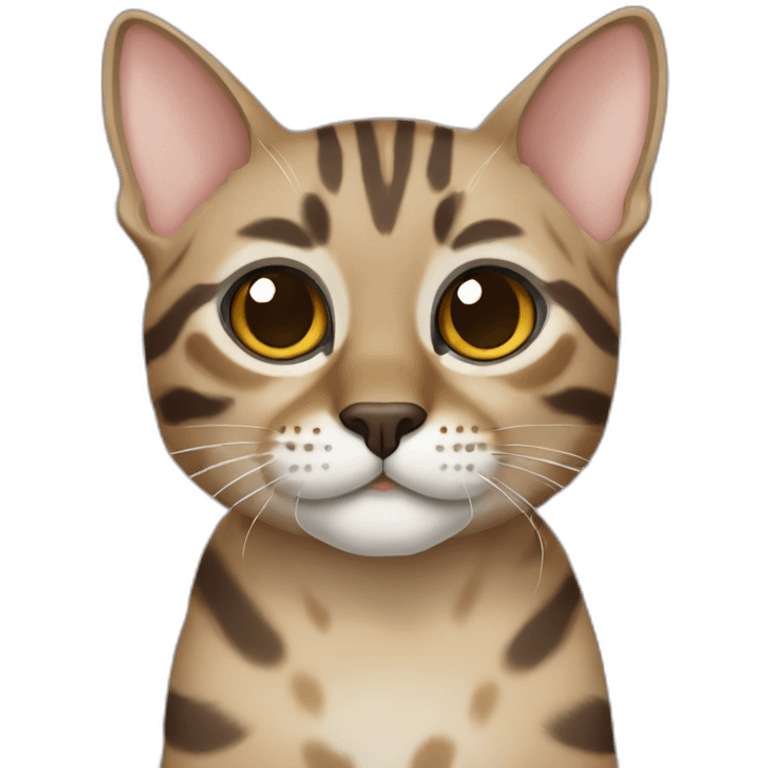 Dark beige/grey Bengal cat emoji