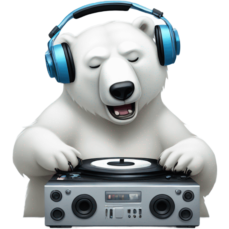 Ice bear playing deep house  emoji