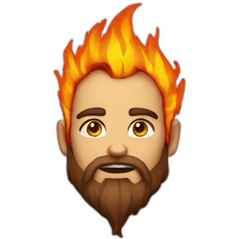 Fire Bender with beard emoji