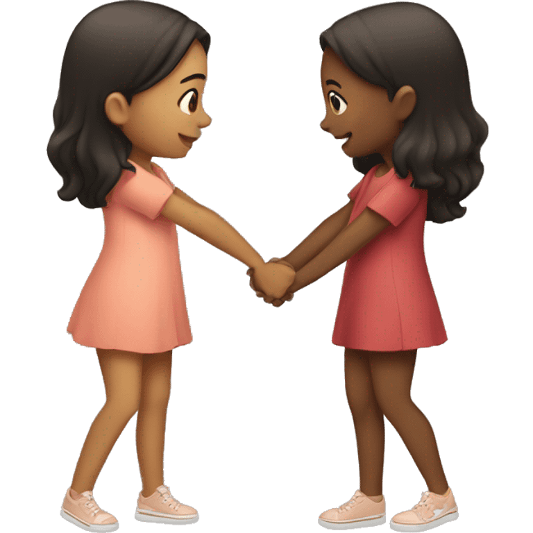 two girls holding hands and kissing emoji