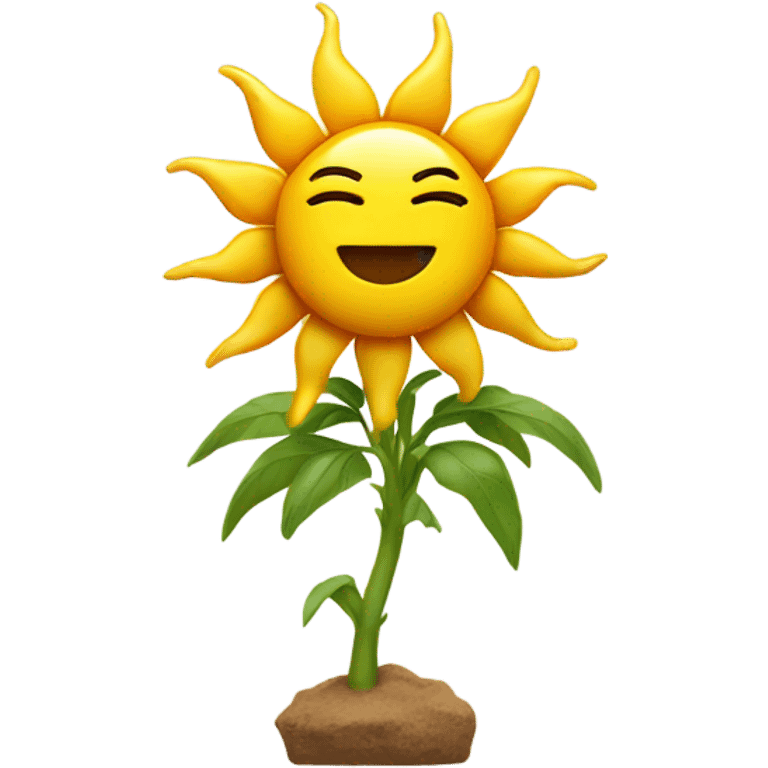 Sun with arms legs and a smiley face  emoji