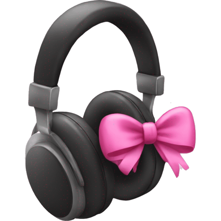 headphones with a mini pink bow emoji