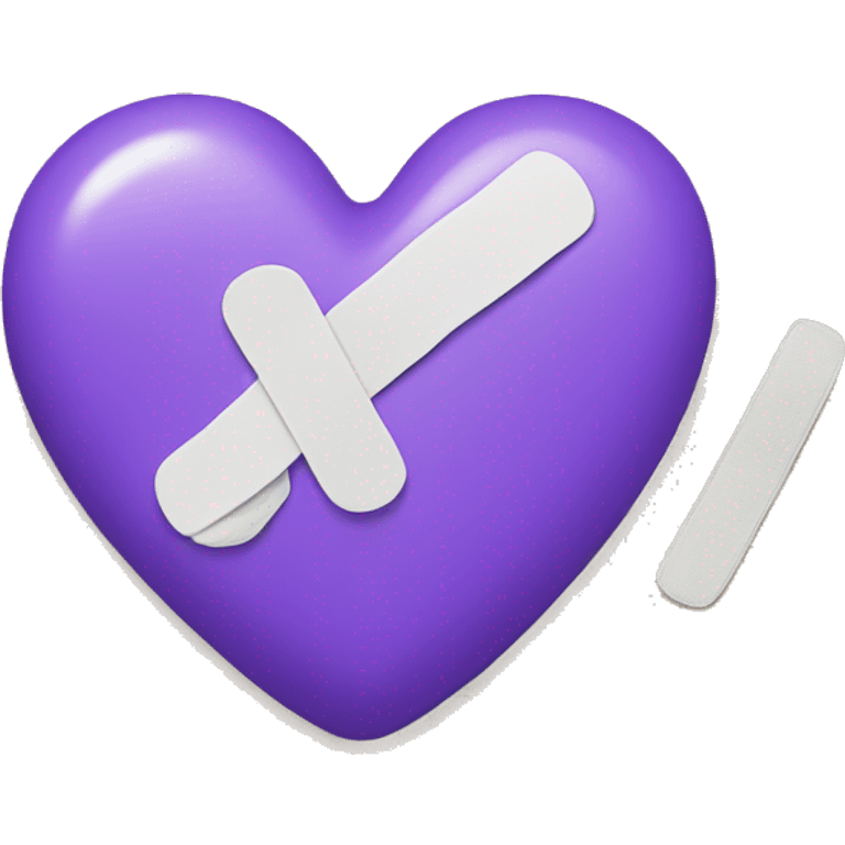 violet heart with a band-aid emoji