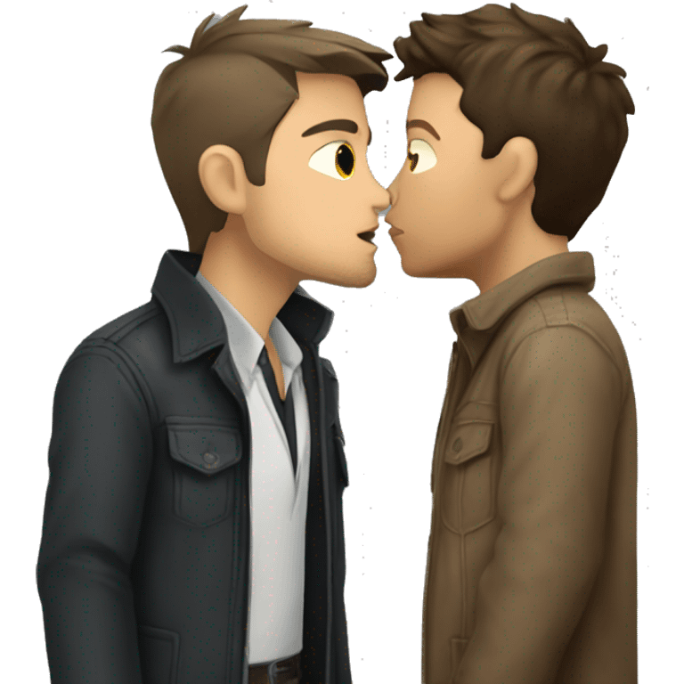 dean winchester kissing castiel emoji