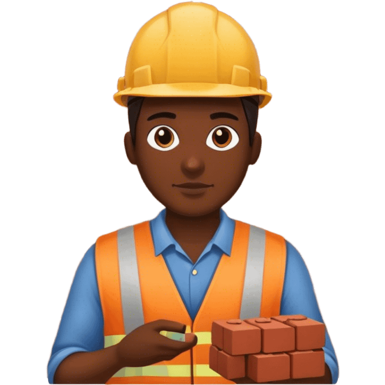 mason worker brick emoji