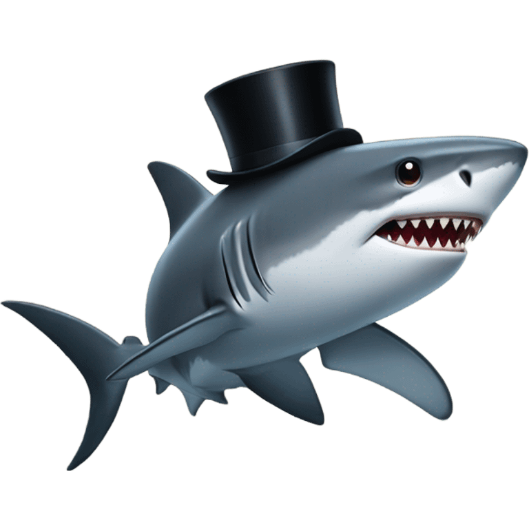 Shark with a top hat emoji