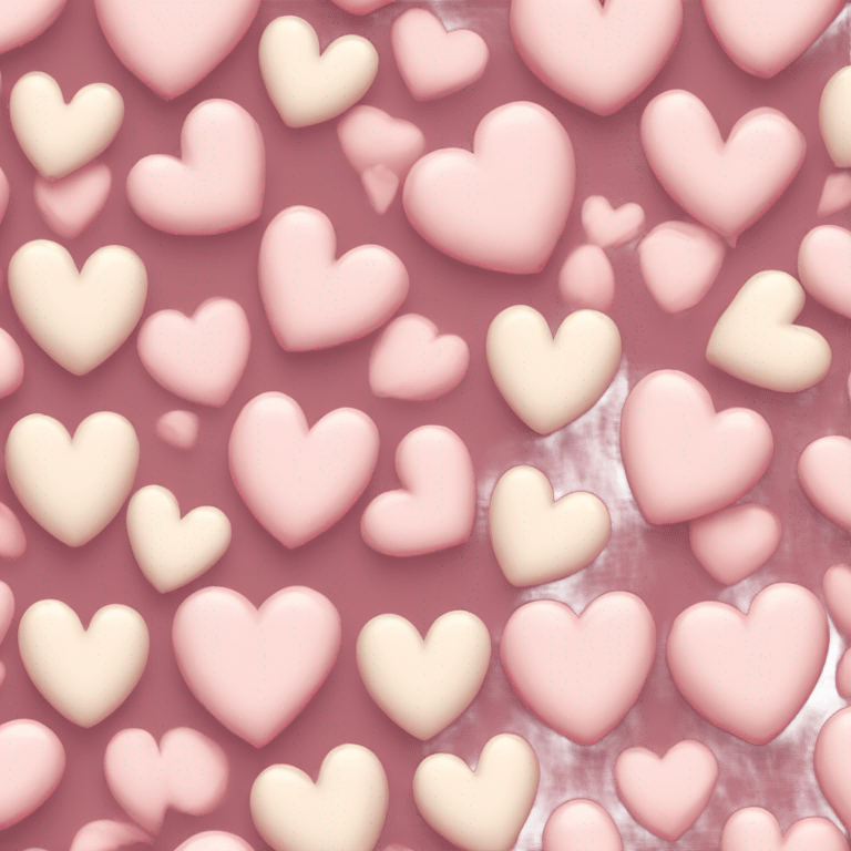 Cream pink hearts emoji