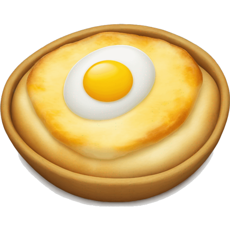 adjaruli khachapuri cheeseboat with egg yolk emoji