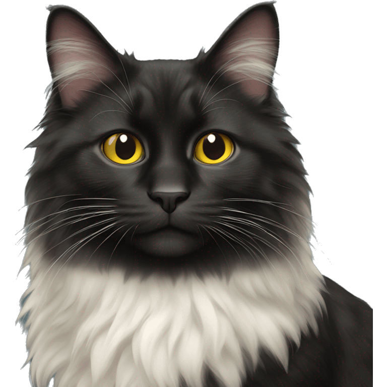 norwegian forest black cat emoji