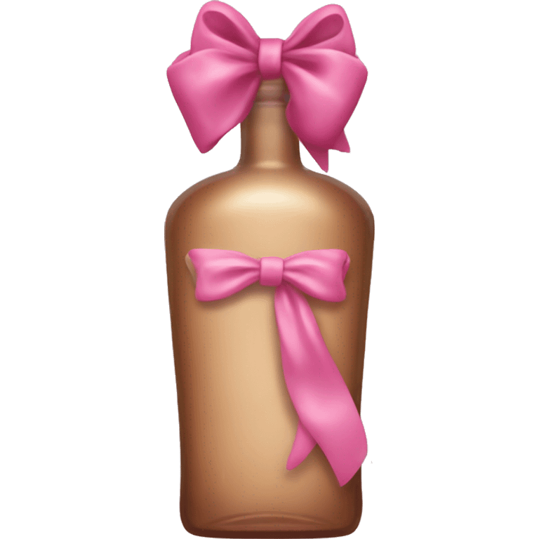 Beachy liquor bottle with a pink bow emoji