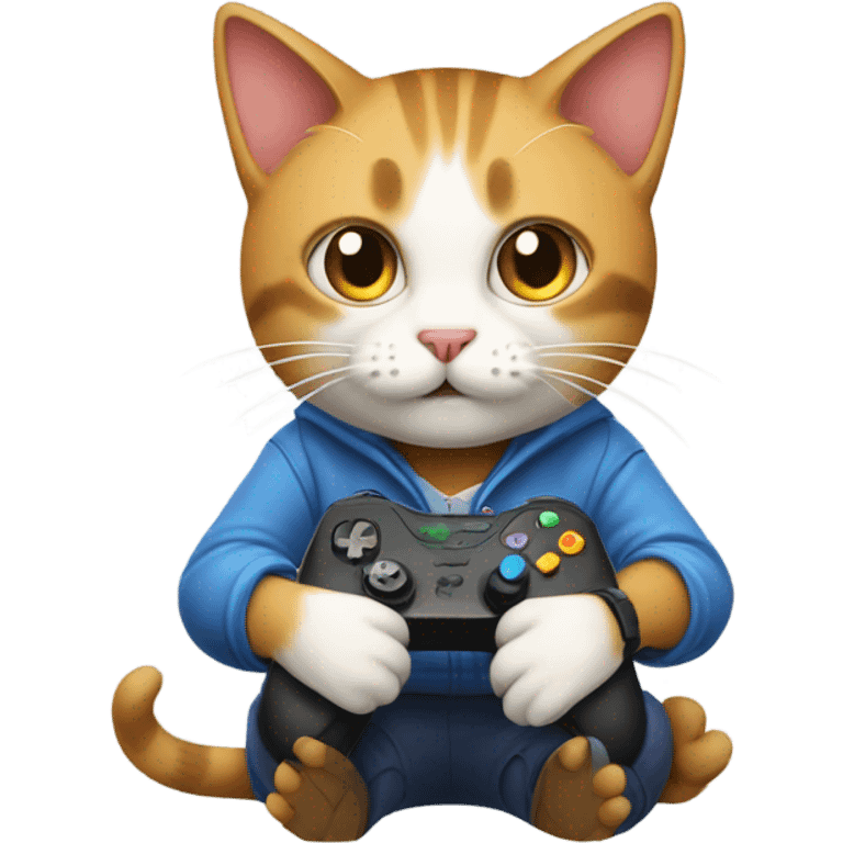 cat playing video games  emoji