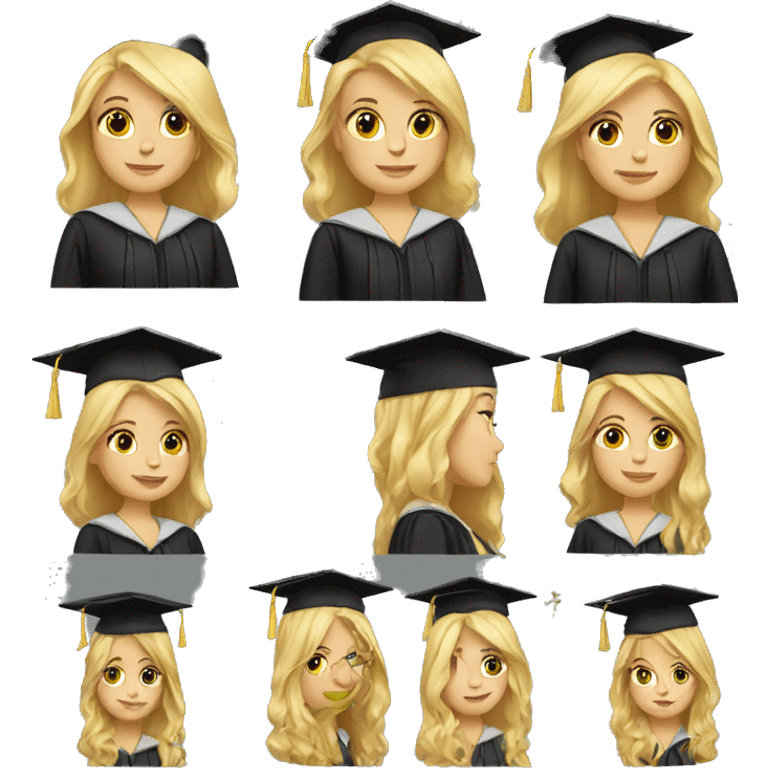 Blonde girl graduation  emoji