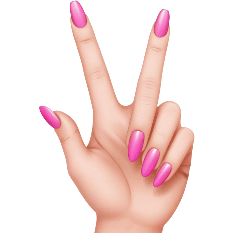 middle finger with pink nails emoji