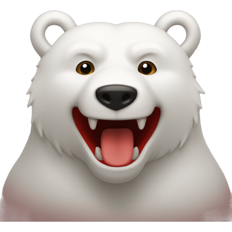 White bear on red snake emoji