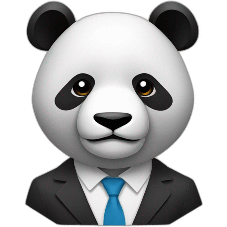 The head is a polygonal panda and the upper body is a suit. emoji