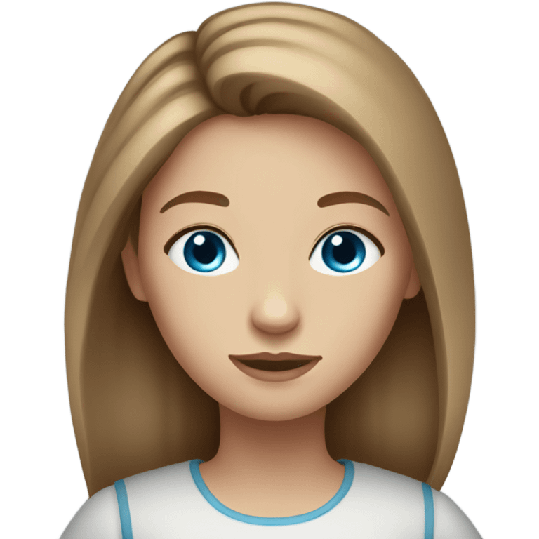 Light brown hair blue eyes girl emoji