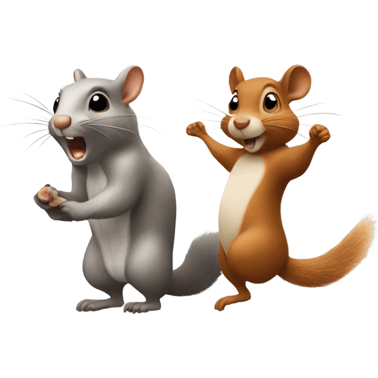 Squirrel and a rat moving  emoji