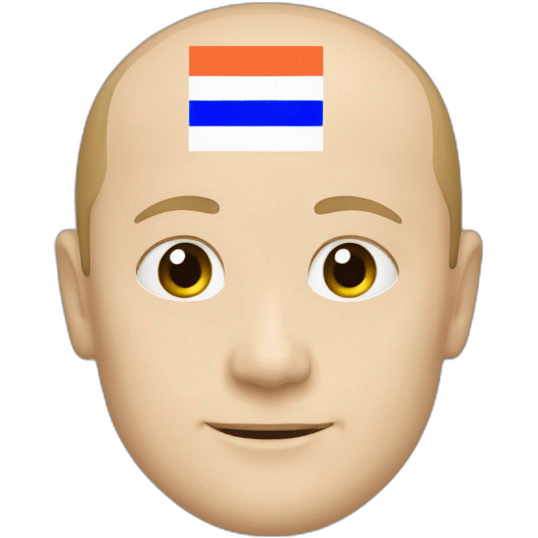 putin and tricolor flag white, blue, white emoji